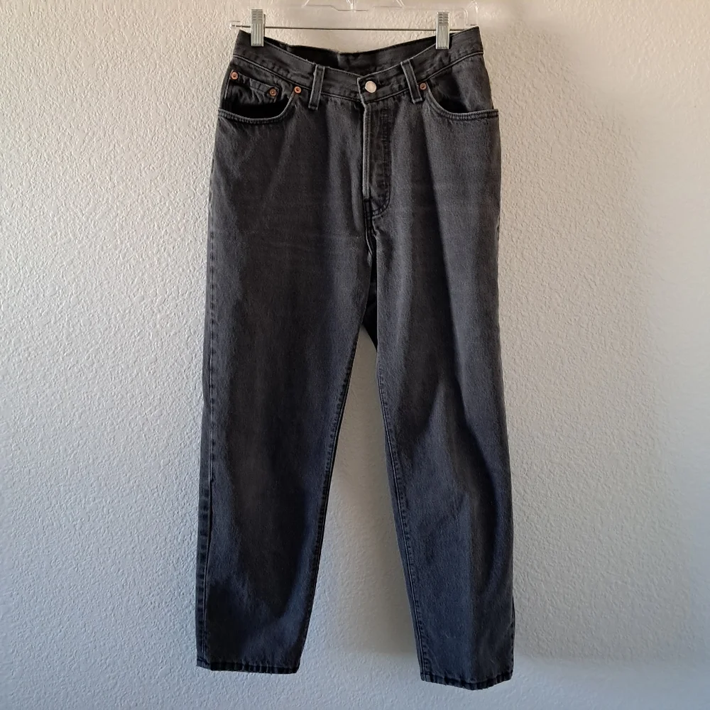 Vintage 90s Levi's 501 Jeans Button Fly Cotton 5 Pocket Style High Rise Black - Picture 1 of 10